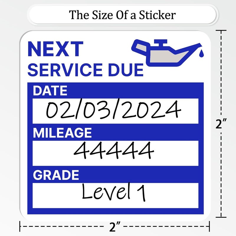 GUEER for Oil Change Stickers 300 Pcs 2”x 2” Service Black Stickers, Next Service Due Reminder Sticker Labels, Easy to Write on, Easy to Peel with No Residue - Image 3